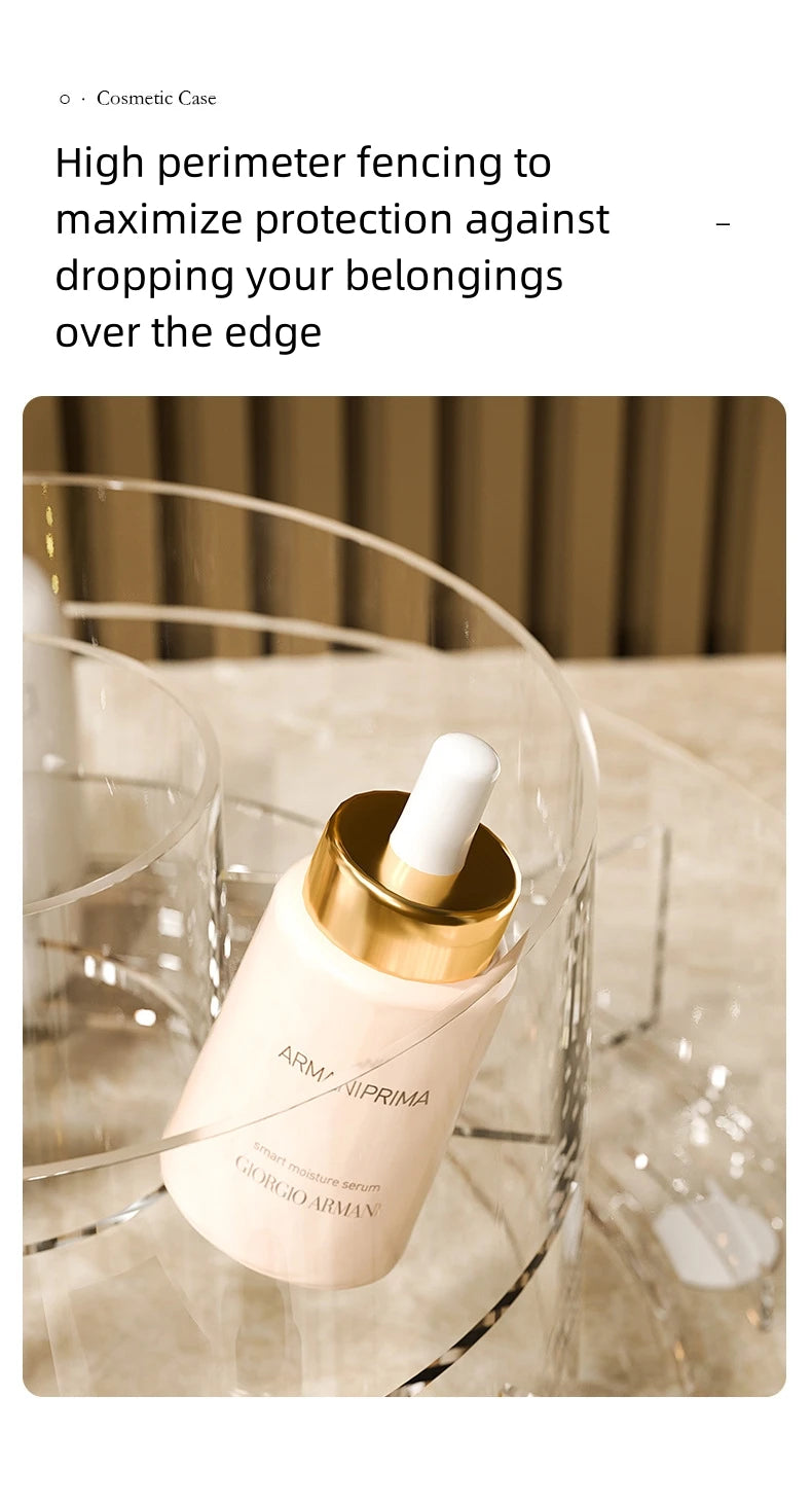 New Rotatable Cosmetic Organizer Storage Box Acrylic Transparent Skin Care and Make Up Desktop Organizers Cosmetic Storage