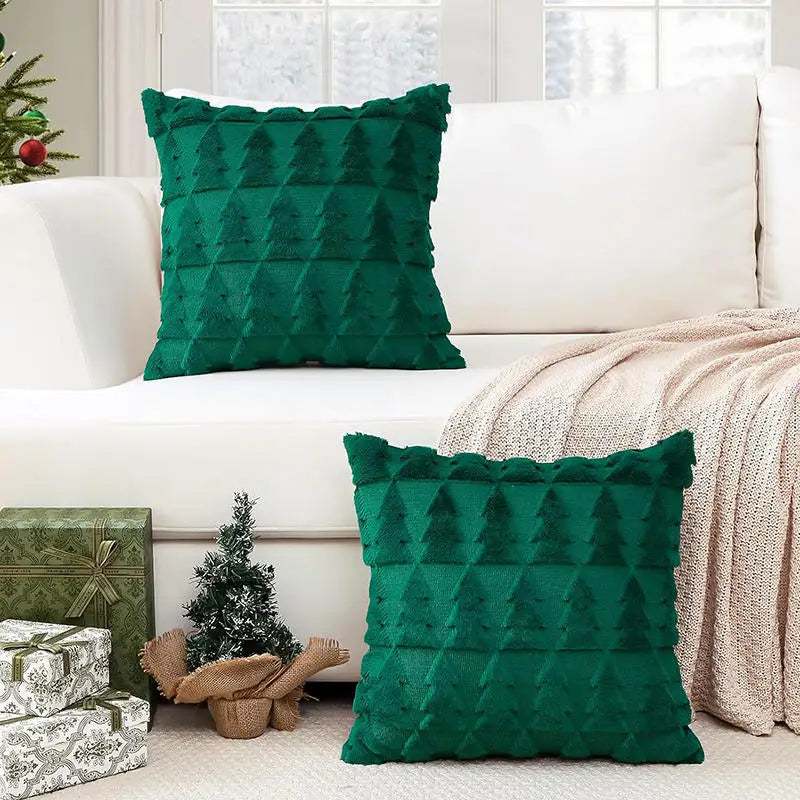 Runtow 45x45cm Christmas Tree Pattern Pillow Cases 2025 Merry Christmas Decor for Home Xmas Gifts New Year Sofa Decor Navidad
