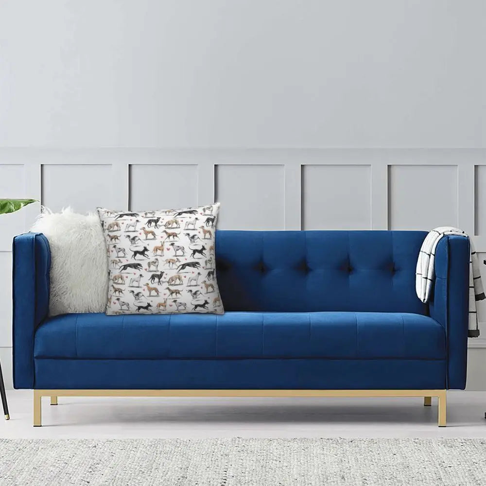 Custom Cute Whippet Greyhound Pillow Case Decor Home Hound Dog Luxury Cushion Cover Car Pillowcase