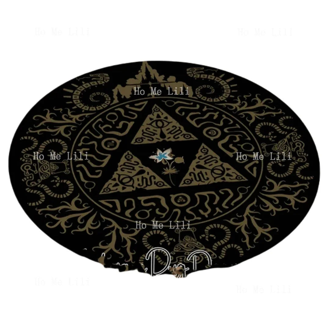 Zelda Game Round Rug Cool Gamer Mat Game Room Carpet Decor