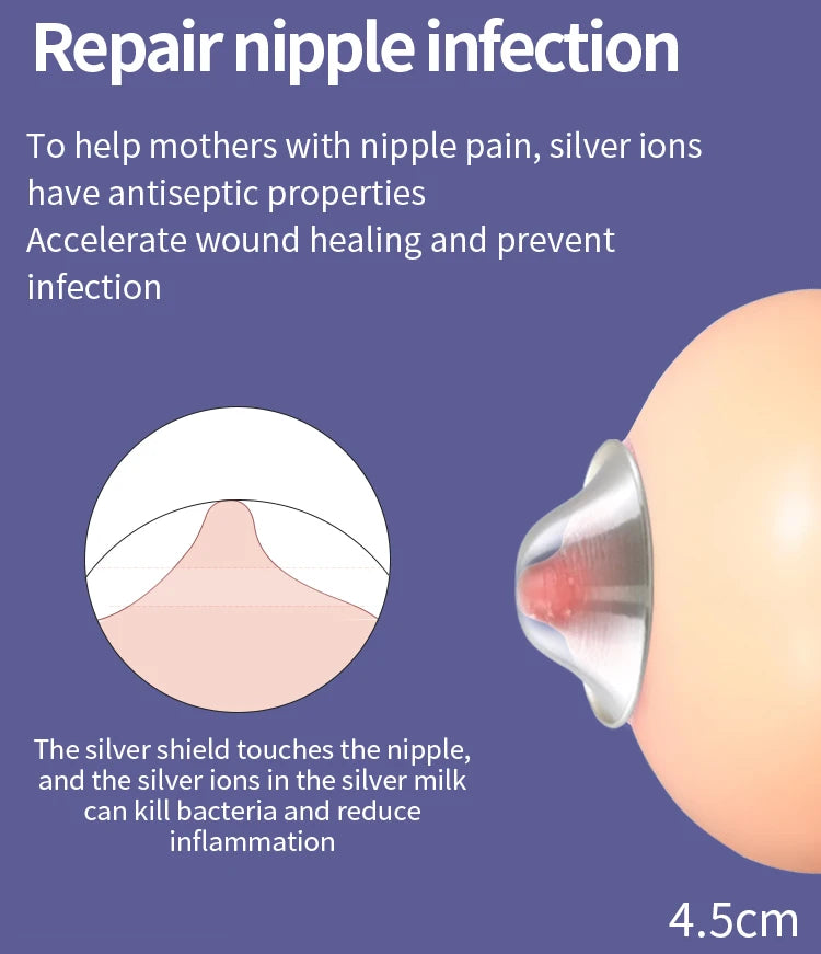 999 Silver Nursing Cups – Silver Nipple Shields for Breastfeeding Nipple cover Protector for Breastfeeding - Nipple Shield