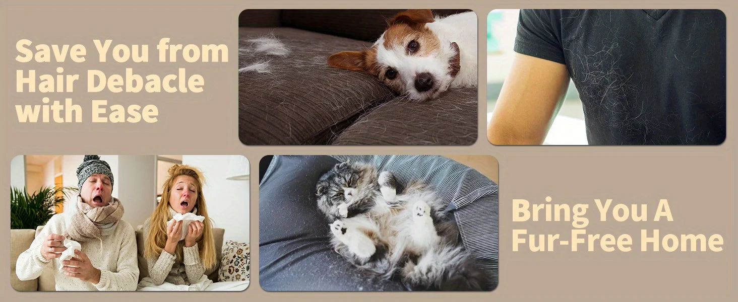 Reusable Pet Lint Roller - Dog Cat Hair Remover Roller, Easy to Clean Fur Removal Tool for Clothes Furniture,