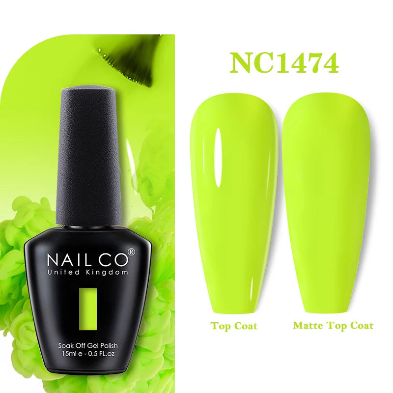 NAILCO Vernis Semi Permanent UV Gel Nail Polish Black White Color Nails Art Manicure TOP BASE Varnish Hybrid Nail Professionals