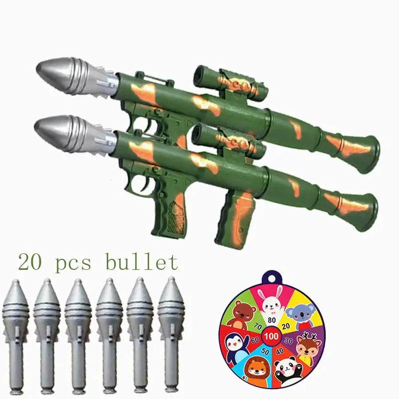 Children Soft Bullet Foam Gun Toy Military Rocket Launcher with Bullets for Boys Kids Outdoor Games Gifts