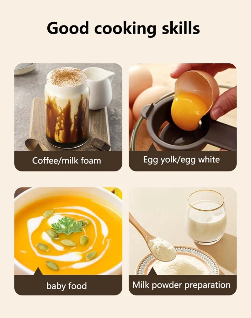 Xiaomi Wireless Electric Milk Frother Handheld Coffee Foam Maker for Latte Cappuccino Rechargeable Food Safe Fast Cream Frothing