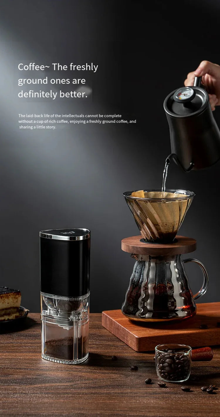 Household Electric Coffee Bean Grinder Multi-Level Adjustment Fast Grinding No Residue Anti-Scalding Design Suitable For Brewing