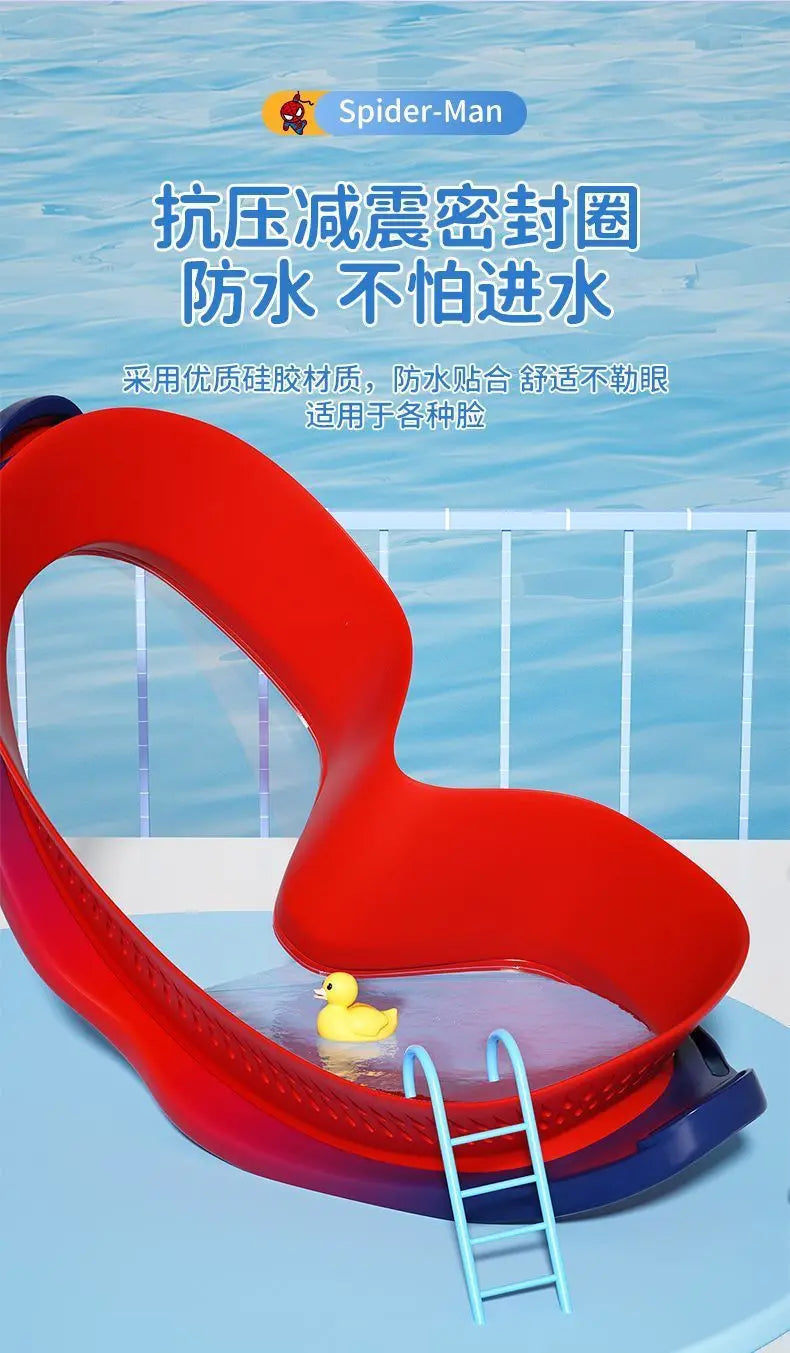 Marvel's new Spiderman boy new creative cartoon anime peripherals HD anti-fog waterproof swimming professional diving glasses