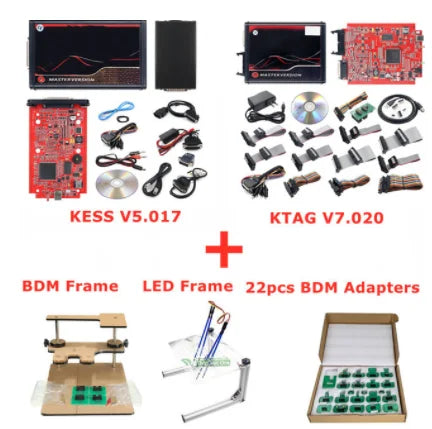 2025 Kess 5.017 EU Red Kess Ksuit V2 K TAG 7.020 2.25 4 LED Master Unlimited Online KESS For Car Truck ECU Tool BDM Frame OBD2 Programmer Kit