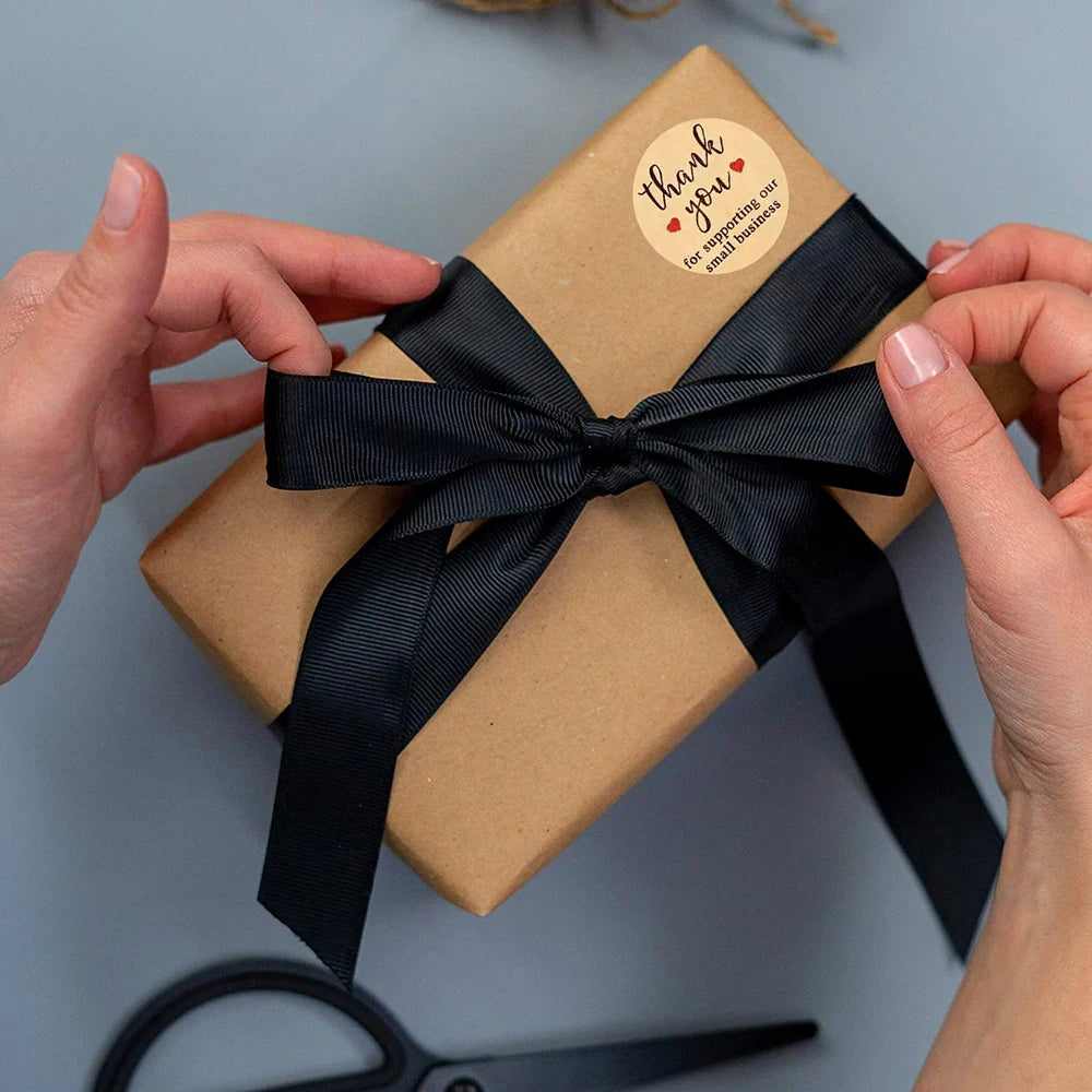 100-500pcs Thank You for Supporting My Small Business Stickers Thank You Stickers Labels Seals Kraft Pink Black Labels For Shop