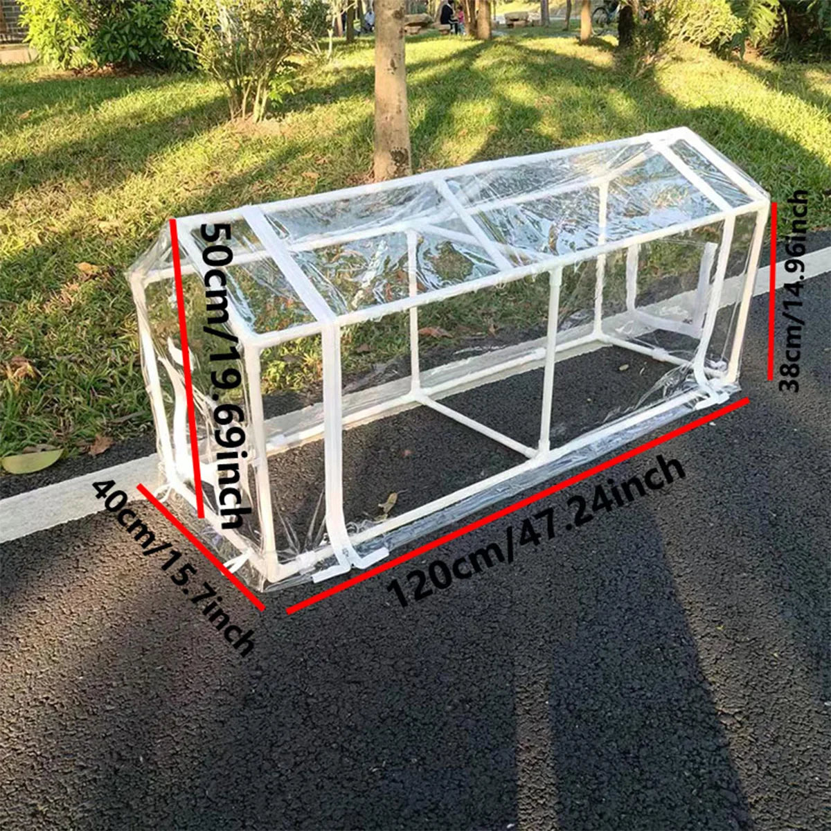 Outdoor crop shed, plant protection tent with zipper doors,windows, vegetable Bottom without film
