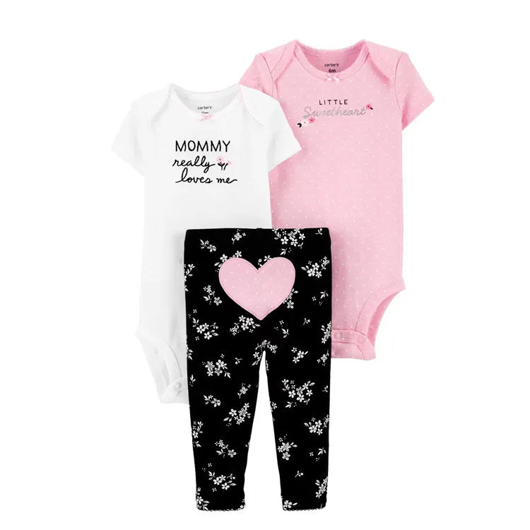 3Pcs Baby Clothes Set Cartoon Bodysuits Pp Pant Fashion Newborn Cotton Jumpsuit Pants Kids Toddler Rompers Clothing 6-24M