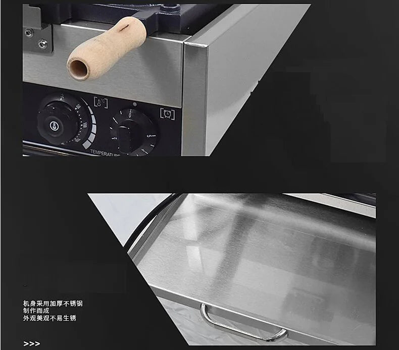 XEOLEO Commerical 4PCS Korean Coin Waffle Maker 3000W Non-stick Coating Gold Coin Bread Waffle Making Maker Electric/Gas