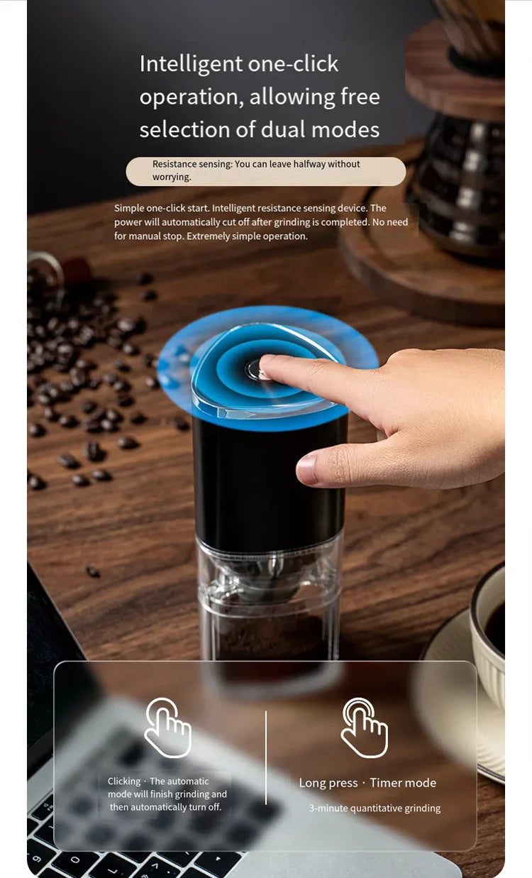 Household Electric Coffee Bean Grinder Multi-Level Adjustment Fast Grinding No Residue Anti-Scalding Design Suitable For Brewing