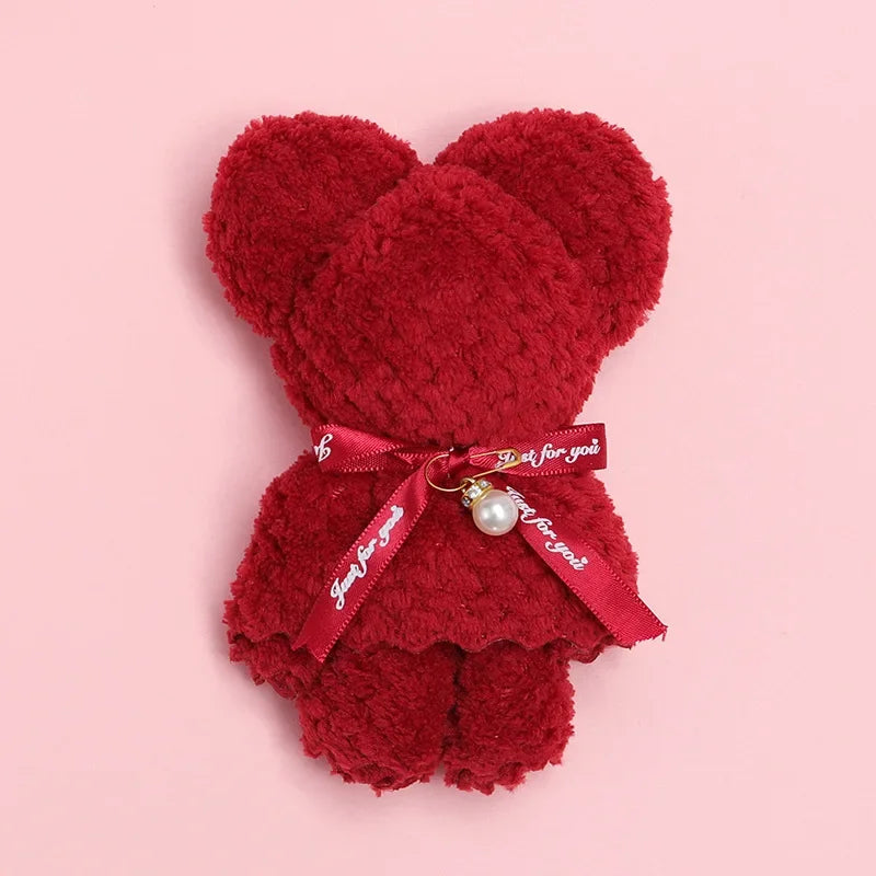 منشفة دب تذكارية لحفلات الزفاف، هدية صغيرة، منشفة دب من الصوف المرجاني، هدايا زفاف للضيوف، هدية عيد الشكر لوصيفة العروس بكميات كبيرة