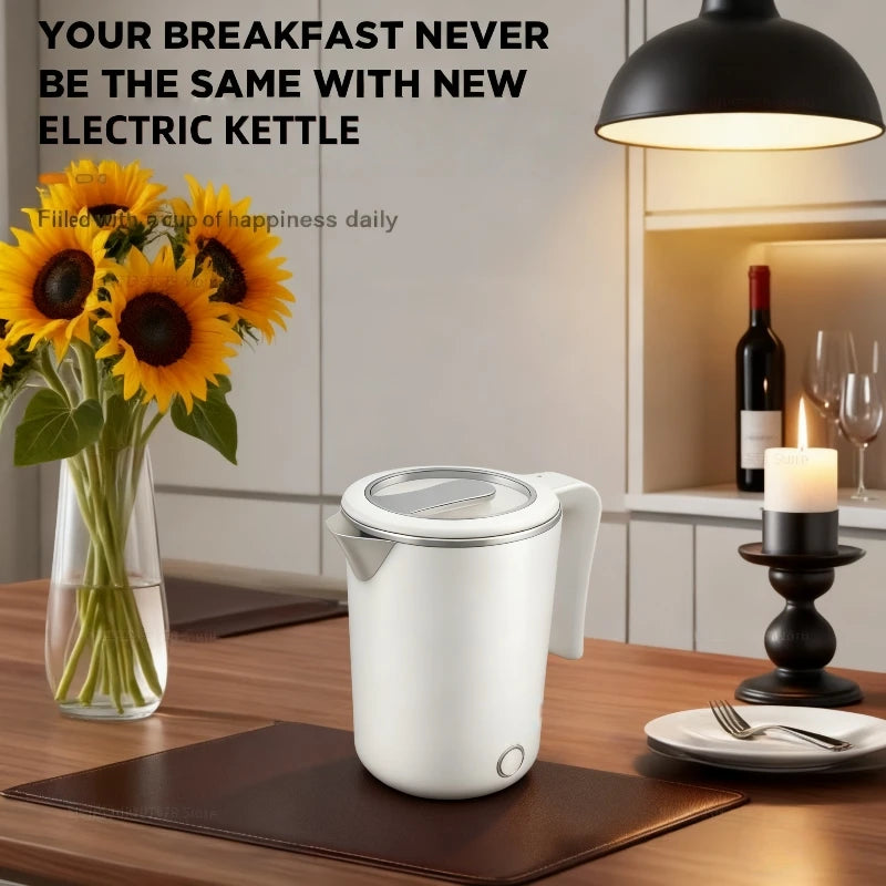 Portable Electric Kettle 600W 500ML Stainless Steel Water Boiling Pot for Home Office Travel Electric Kettle Kitchen Appliance