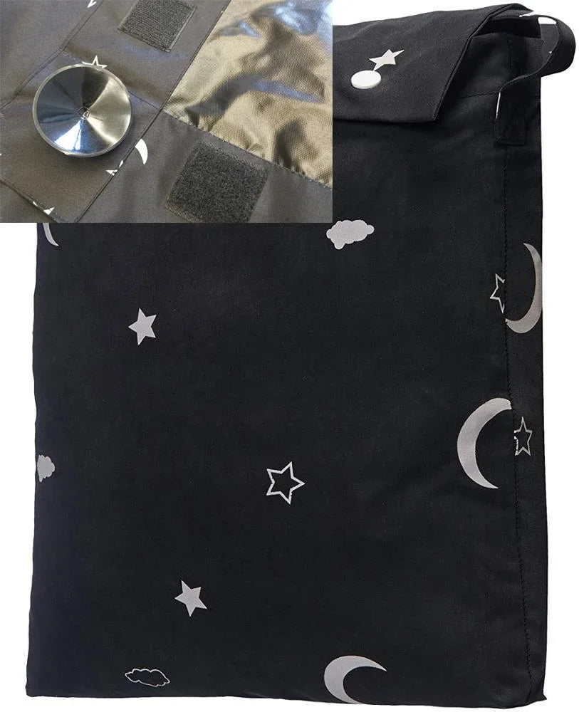 Custom-madePortable Window Blackout Curtain Shade with Suction Cups Travel, Kids, and Baby Nursery 50" x 78" Moon &amp; Stars 1 Pack