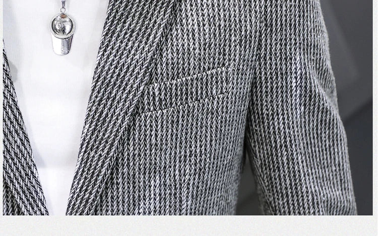 Nouveau Blazer pour homme mode Gentleman slim laine
