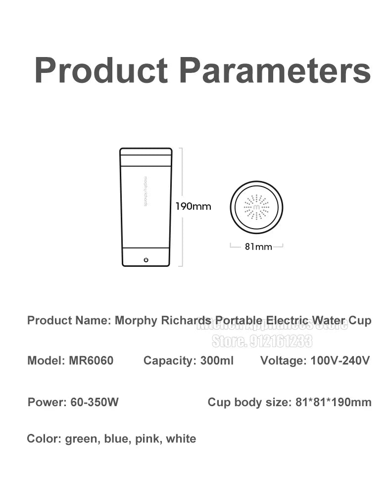 Morphy Richards Electric Kettle 300ML Mini Insulated Kettle for Tea and Coffee Home Kitchen Appliances For Travel Dormitory