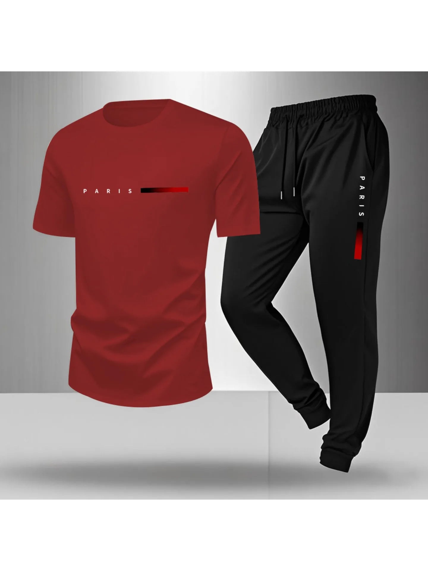 Ensemble de sport Paris lettre imprimé  T-Shirt & Pantalon Printemps/été