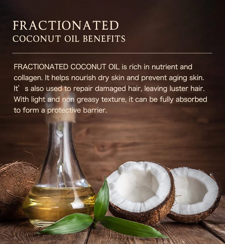 100ml Fractionated Coconut Oil Nourish Skin Repair Hair Organic Pure Carrier Oil Hair Care