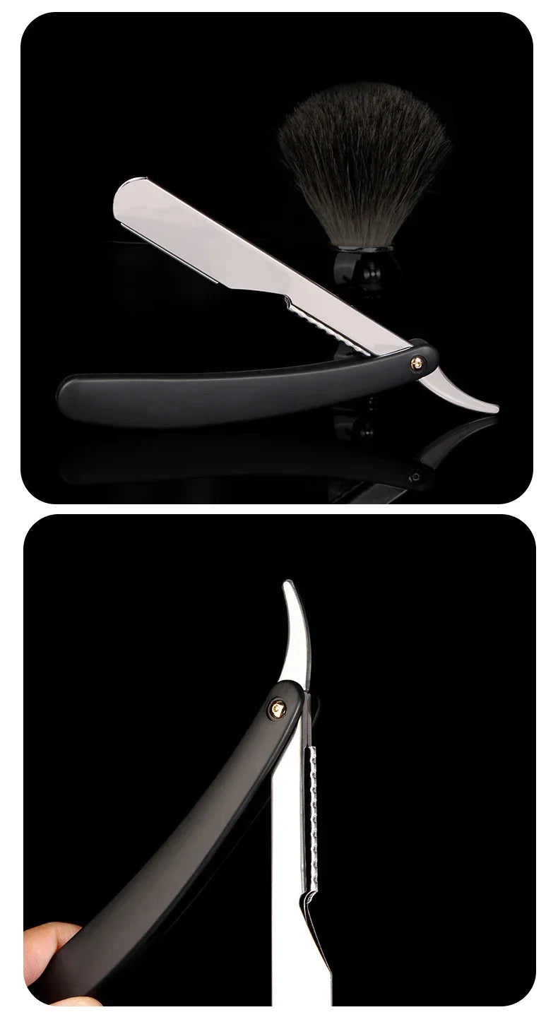 Rasoir de barbier coupe de cheveux barbe sourcils rasage outils dépilation manuelle rasoirs à bords droits