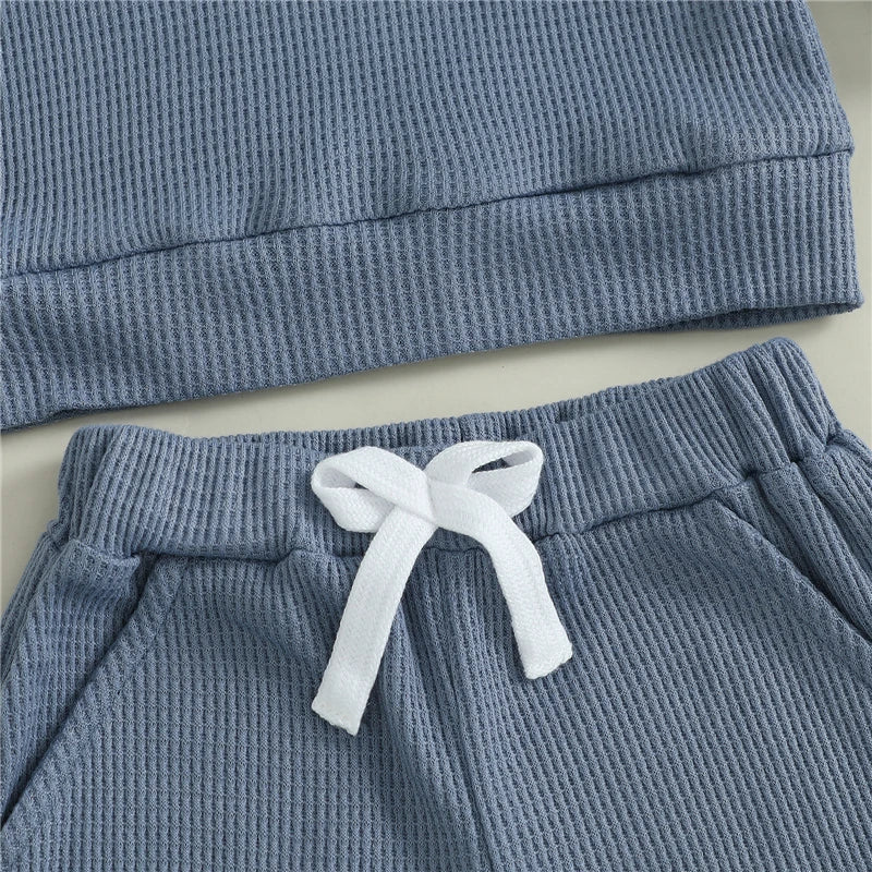 Toddler Baby Boy Fall Tracksuit Outfit Letter Embroidery Crew Neck Long Sleeve Sweatshirt Tops with Pants 2 Pcs Set