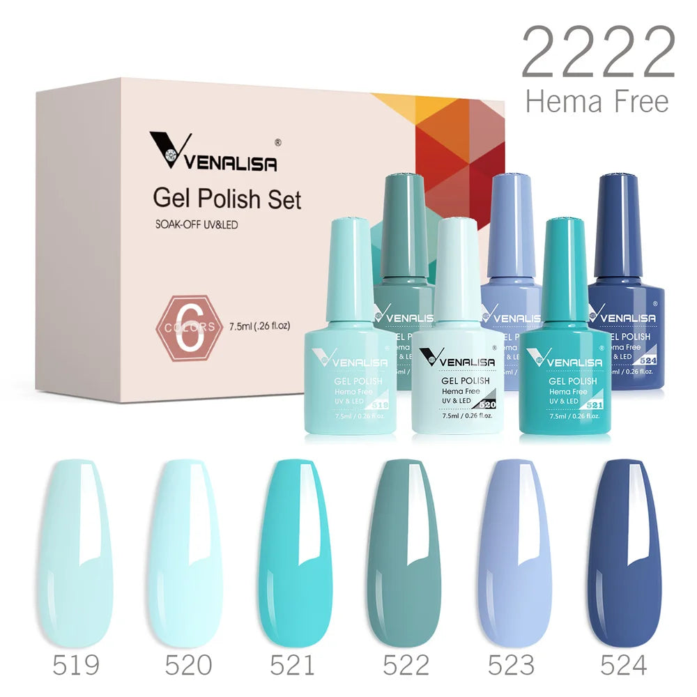 6pcs/kit VENALISA Collection de couleurs de Noël Ongles d’hiver