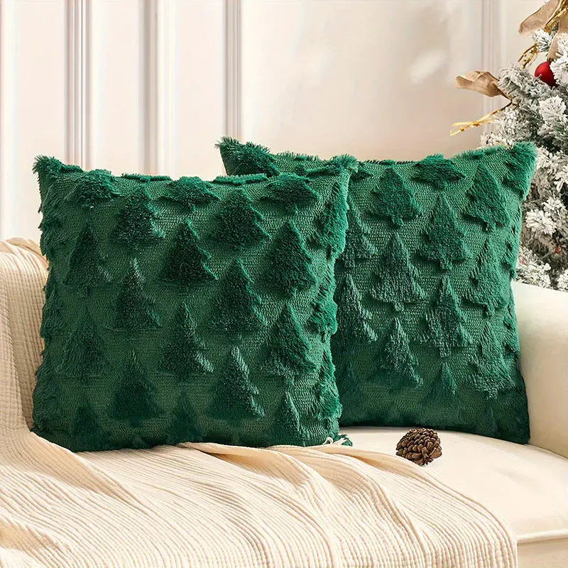 Runtow 45x45cm Christmas Tree Pattern Pillow Cases 2025 Merry Christmas Decor for Home Xmas Gifts New Year Sofa Decor Navidad
