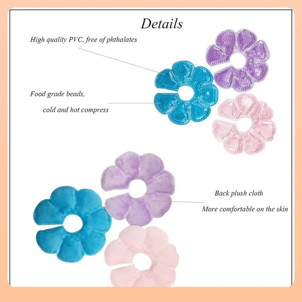 2pcs Petal Design Breast Therapy Pads Ice Compress Reusable Breastfeeding Gel Pads Ice Pack Pain Relief Patch