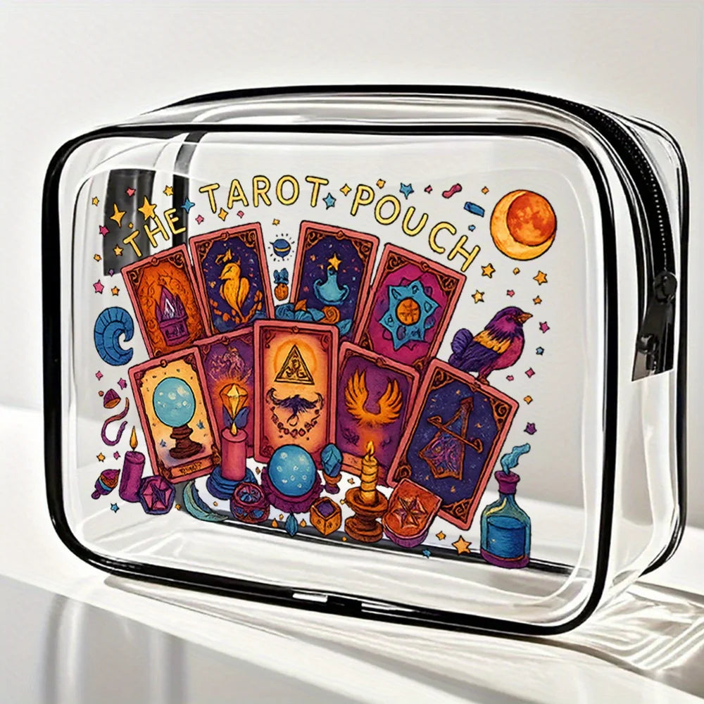 Tarot Cosmetic Bag, Unique Design Makeup Pouch, Travel & Beach Toiletry Essential