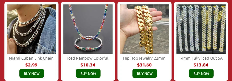 6-16mm Iced Clasp Cuban Link Chain Miami Stainless Steel Necklace Hip Hop Jewelry Gift for Men Women