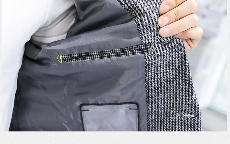 Nouveau Blazer pour homme mode Gentleman slim laine