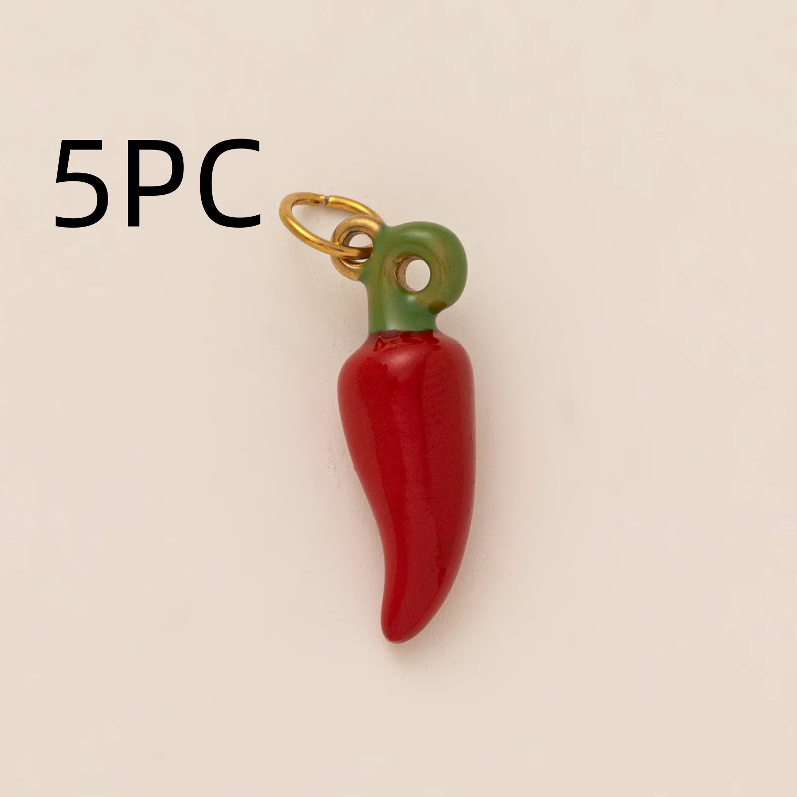 Wholesale 5pcs/lot 18K gold-plated DIY enamel stainless steel pendant, colorful fruit and food handmade jewelry accessories