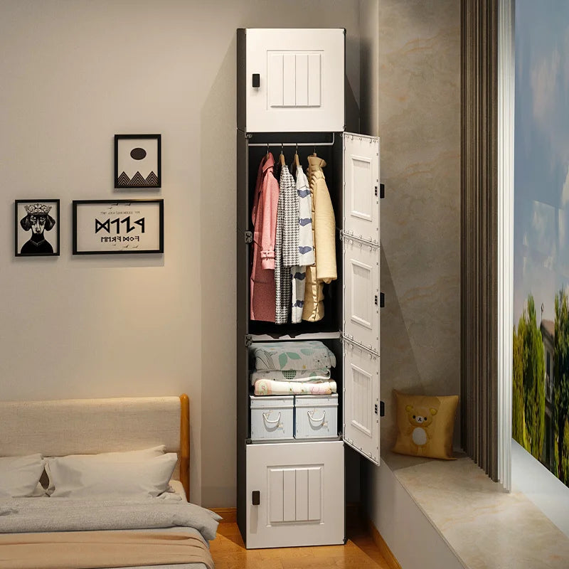Armoire européenne, organisateur d'assemblage Simple, petite étagère de garde-robe, boîte de rangement en plastique pour enfants, placard de chambre à coucher, rangement Portable