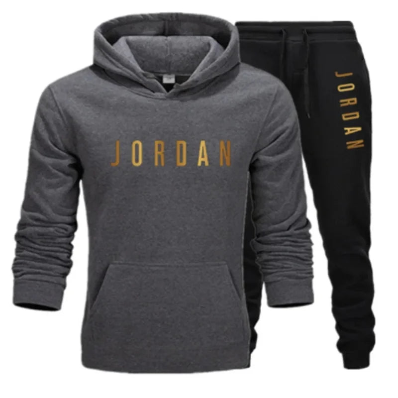 Ensemble 2 pièces de sport imprimé sweat a capuche & pantalon Jordan