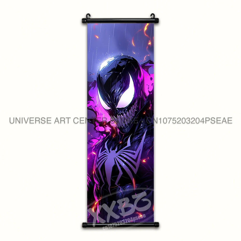Marvel Poster Black Panther Home Decor The Avengers Wall Art Venom Hanging Painting Spider Man Scrolls Picture Wolverine Mural