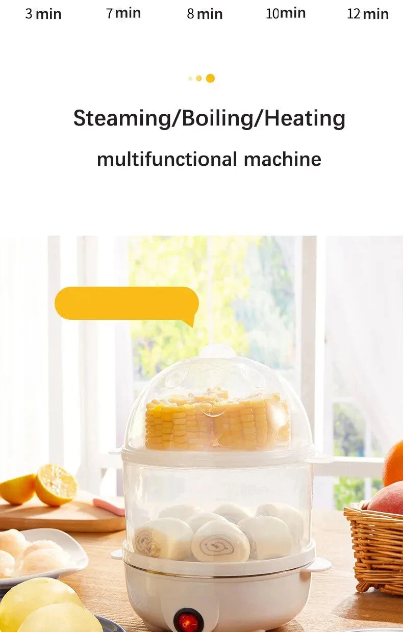 Egg Cooker Multifunctional Electric Egg Boiler Double Layers Egg Cooker Mini Steamer Poacher Kitchen Cooking Breakfast Machine