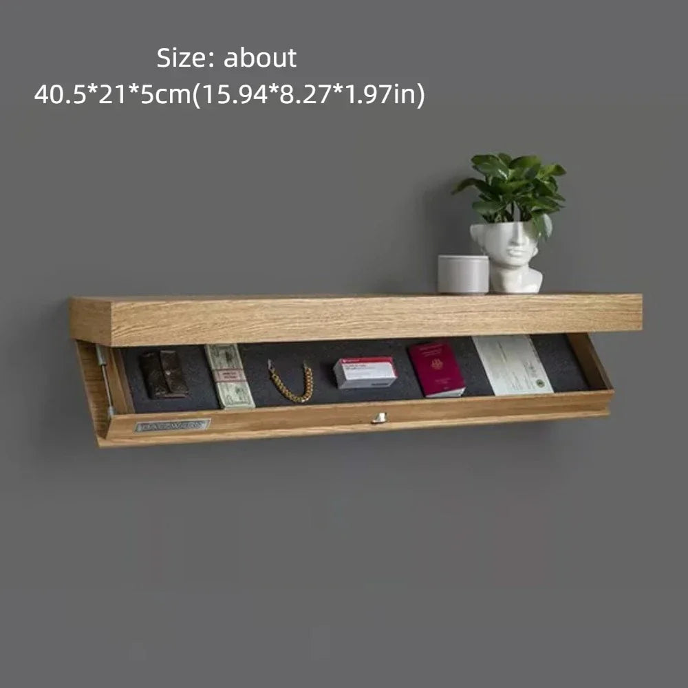 Wall-mounted Magicflap Designer Shelf Wooden Multi-function Concealed Floating Shelf Secret Compartment Wall Shelves Home Decor
