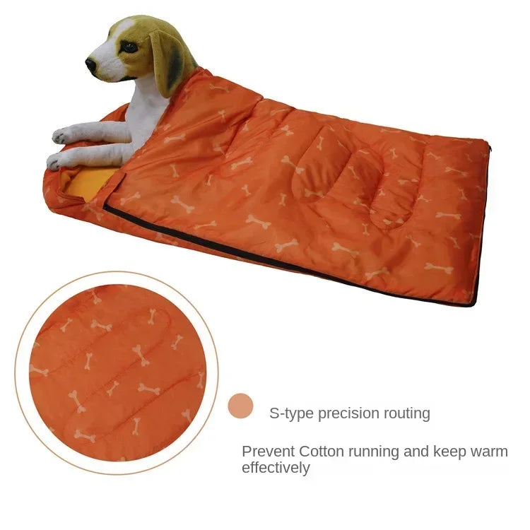 Dog Sleeping Bag Bone Pet Sleep Mat Outdoor Camping Warm Kennel Pad Dog Bed Blanket dog beds for medium dogs pet supplies puppy