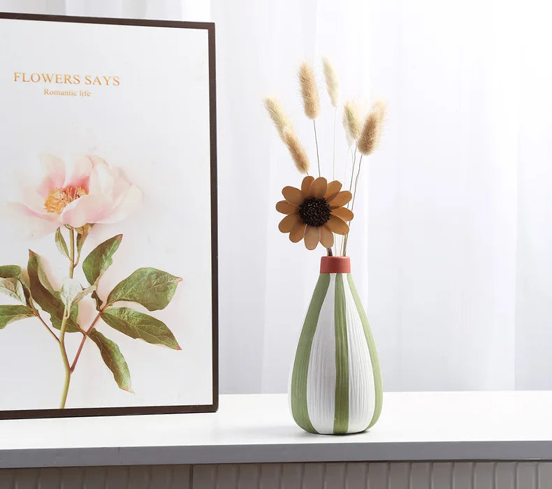 European-style ins porcelain vase decoration TV cabinet Study home decoration flowers tabletop crafts