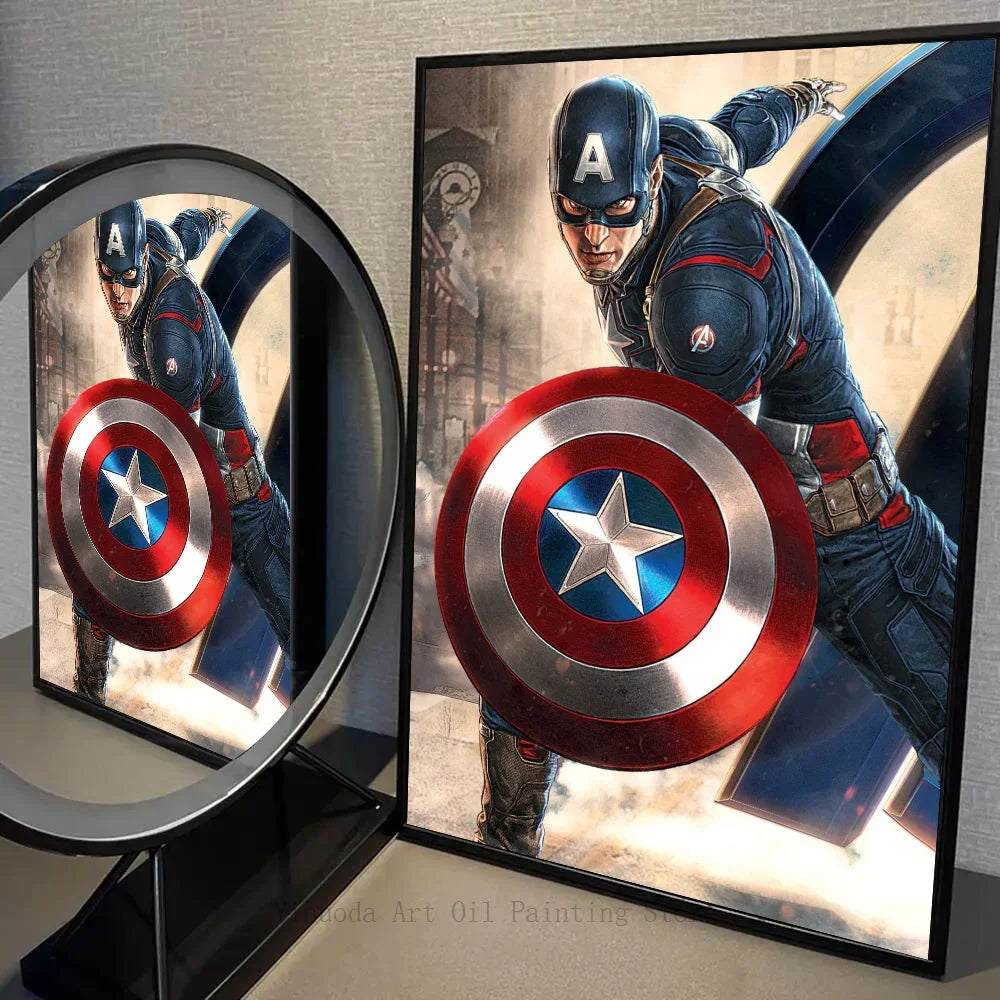 Marvel Movie Captain America Wall Art Posters Retro Style Modern Home Decor Canvas Painting Picture Prints Artwork Mural Print