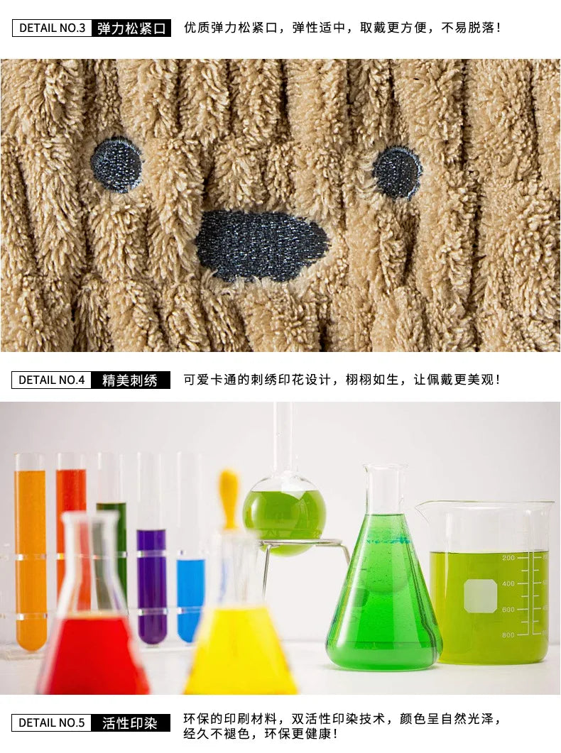 Dry Hair Hat Children Coral Velvet Cartoon Shower Cap Rabbit Ear Dry Hair Hat Wholesale Adult Female Dry Hair Towel