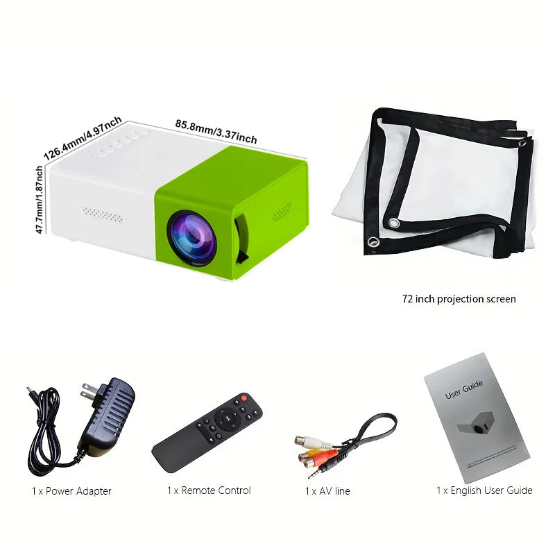 M100 HD Mini Projector Suitable Home Theater Outdoor Camp Compatible HD TV USB SD Stand Christmas Halloween Thanksgiving Gifts