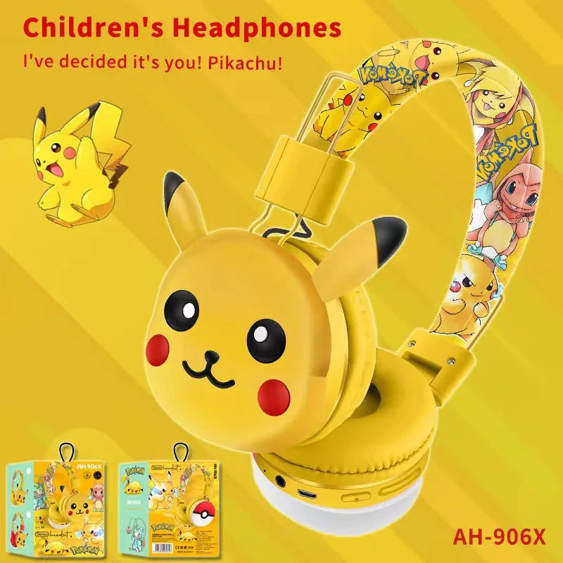 New Pikachu earphones wireless Bluetooth in ear earphones 5.3 gift giving foldable gaming earphones with microphone