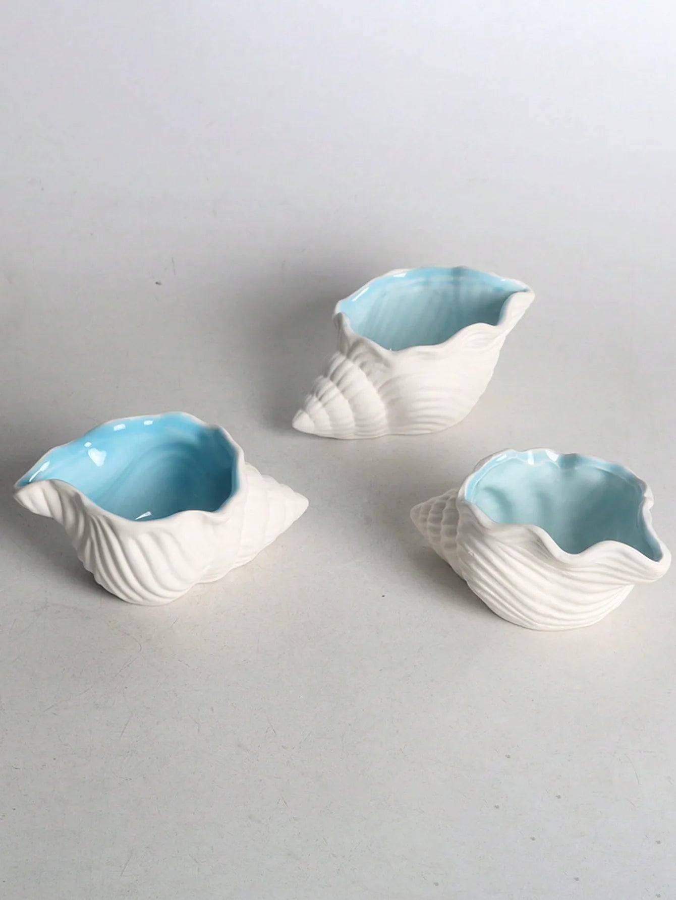 Plateau à bijoux en forme de coquille bleu ciel 1 pièce et bol à clés, un plateau de rangement de bijoux en céramique. Cadeaux d'anniversaire Graduation