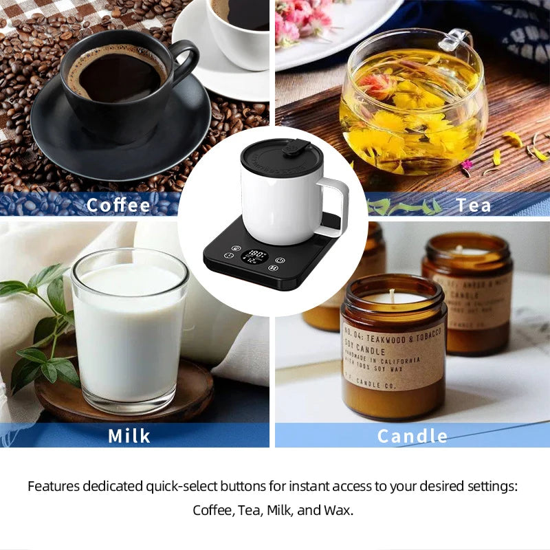 36W Coffee Mug Warmer Cup Heater Heating Pad Electric Hot Plate 9 Gear Temperature Warmer Coaster For Milk Tea Water 220V