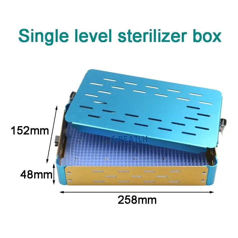 Disinfection Box Sterilization Tray Box Case with Silicone Pad Autoclavable Box
