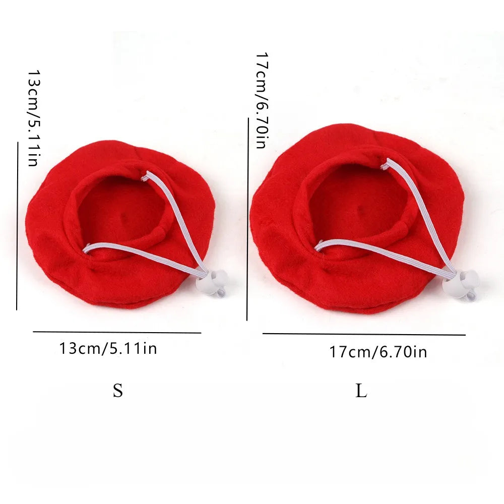 Cute Adorable Cat Beret Hat Red Black Pet Costume Accessories Cat Dog Caps Fashionable Pet Headwear for Photos &amp; Parties