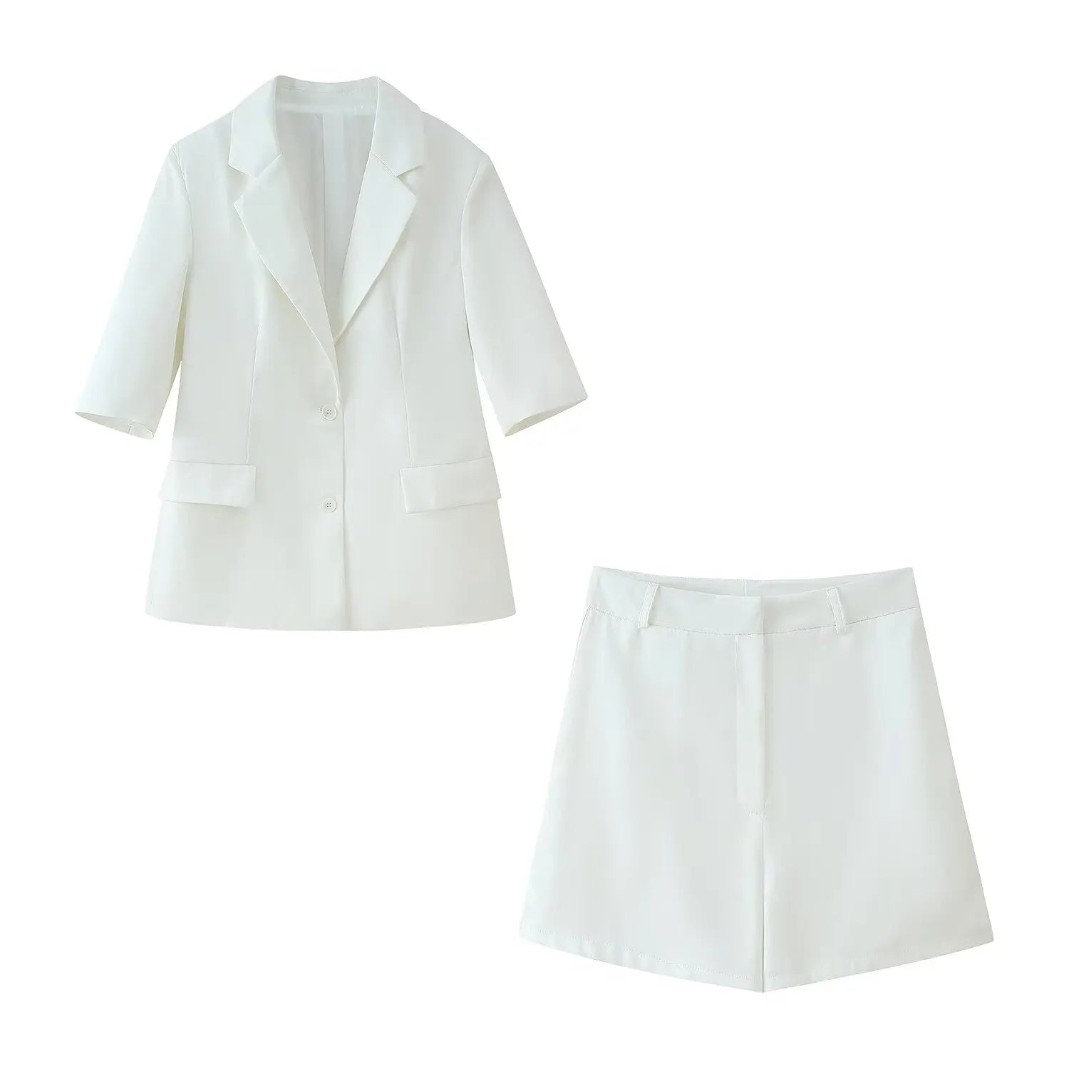 Ensemble 2 pièces revers simple boutonnage a manches courtes