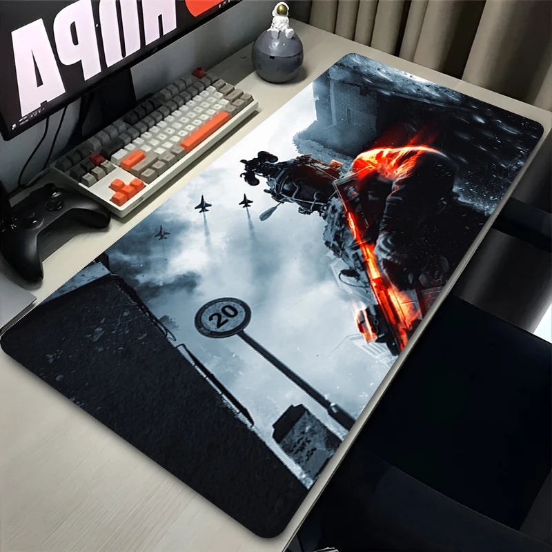 New Gaming Mousepad E-sports B-Battlefield 6 Keyboard Pad Large Game Accessories Lock Edge Desk Mat HD Non-slip Rubber Mouse Pad